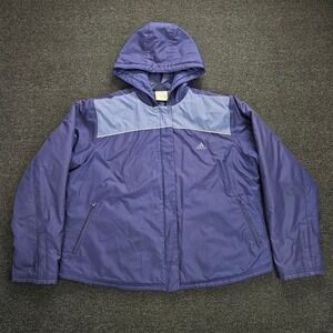 Vintage Adidas Jacket‎ Womens XL Purple Blue Full Zip Y2K Hooded Color Block